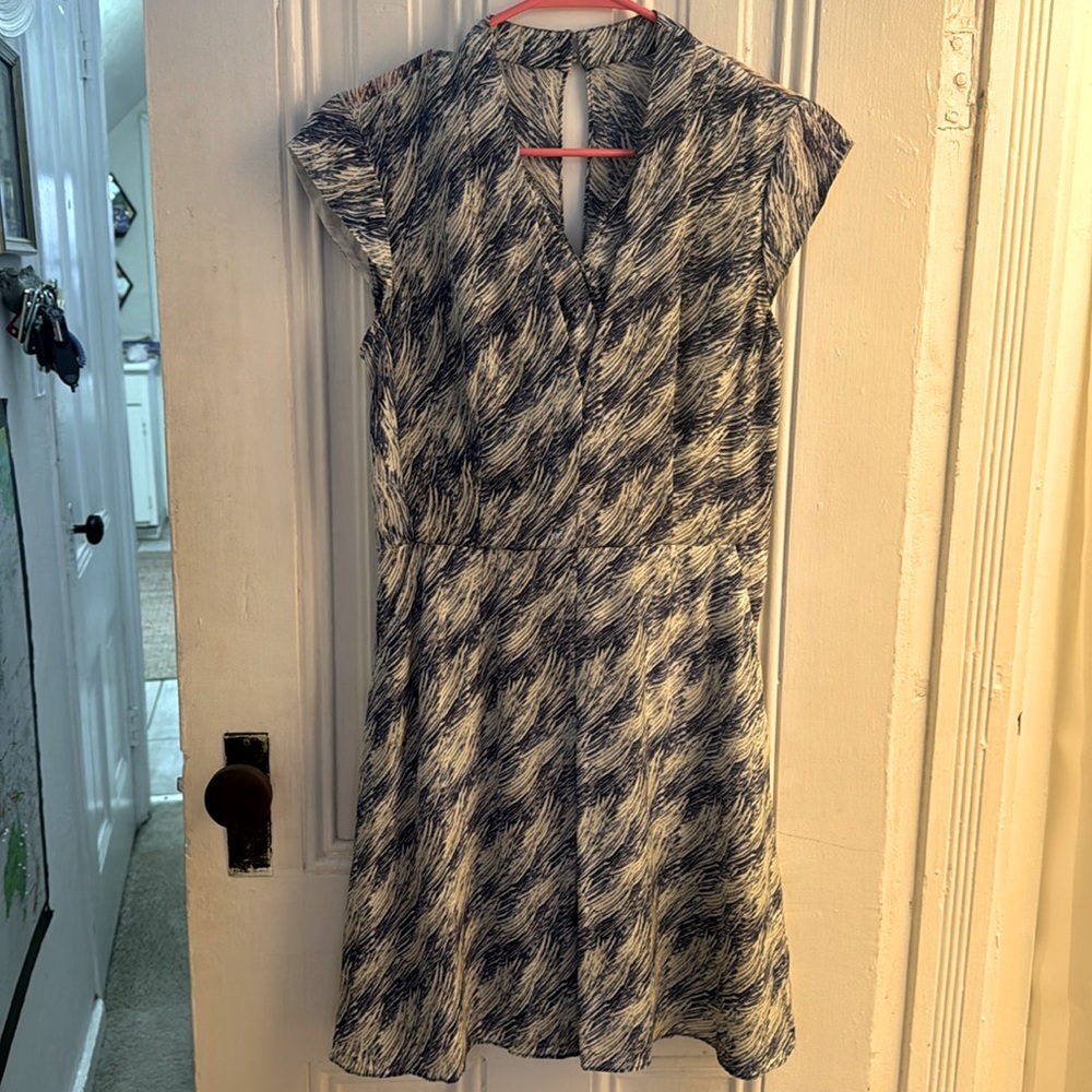 Reiss Blue Floral Fitted Sun Dress